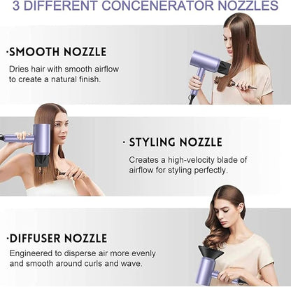 slopehill Professional Ionic Hair Dryer, Powerful 1800W Fast Drying Low Noise - Image 3