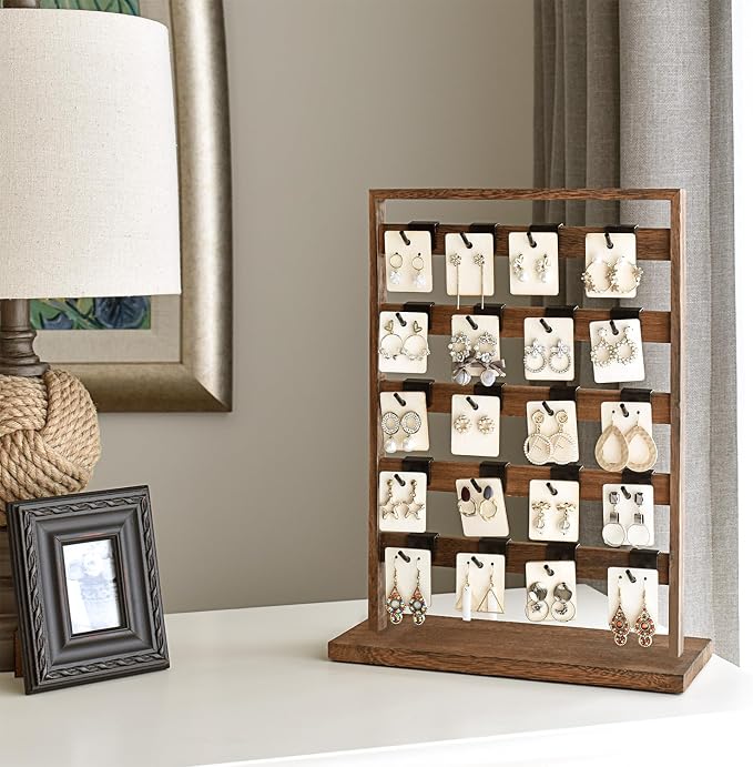 Ikee Design 5 Tiers Free Assemble Wooden Jewelry Display Rack - Image 8