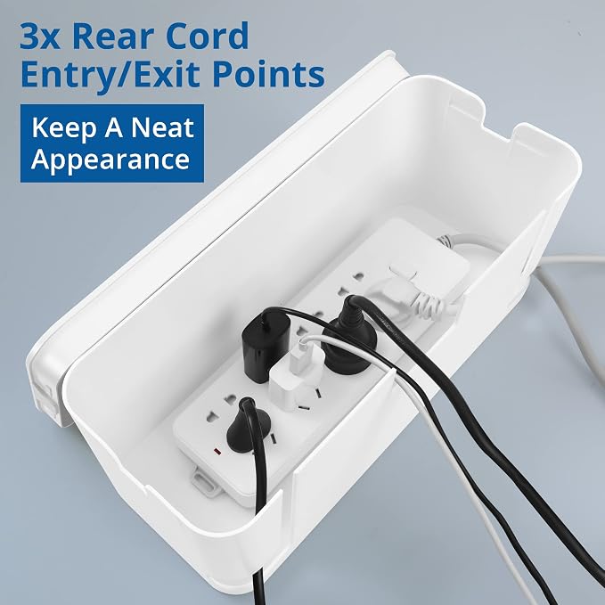 ZhiYo Cable Management Box White, Cord Hider Box to Conceal Power Strips on - Image 3