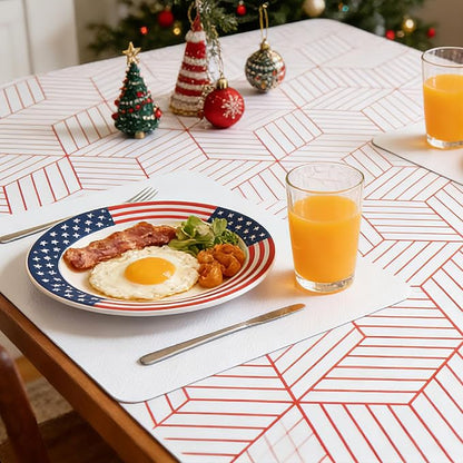 Red Geometric Pattern Shelf Liner, Non-Adhesive Non-Slip Thickened Drawer Liner - Image 6
