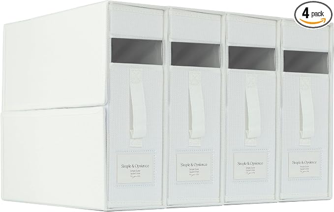 Simple&Opulence 4 Pack Bed Sheet Organizers and Storage, Linen Closet Organizers by SimpleOpulence