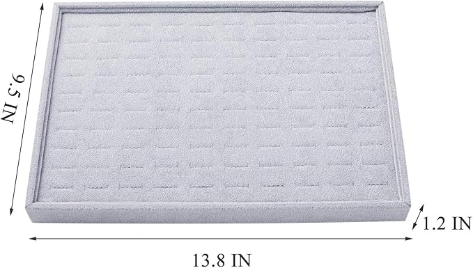 Grey Velvet Stackable 100 Slot Ring Inserts Jewelry Tray Showcase Display - Image 6