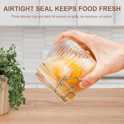 17oz Airtight Glass Jars with Lids, Small Food Storage Container Set of 6 - Image 5