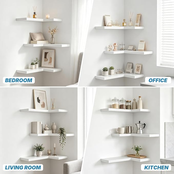 Floating Corner Shelves Wall Mounted - Image 6