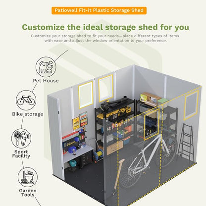 Patiowell 6X8 FT Plastic Outdoor Storage Shed - Image 7
