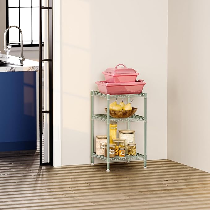 IZEUK 3 Tier Heavy Duty Steel Storage Shelves, Metal Shelf Wire Shelving Rack - Image 6