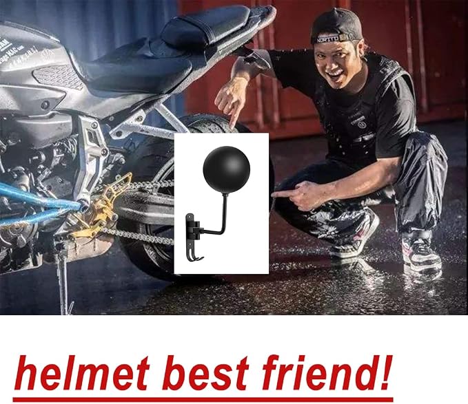 SANGMO 3 Pack 180° Motorcycle Helmet Rack, Rotation Metal Helmet Holder Wall - Image 5