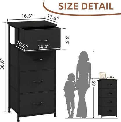 Somdot Dresser for Bedroom, 4 Drawer Storage Cabinet, Steel Frame and MDF Wood - Image 3