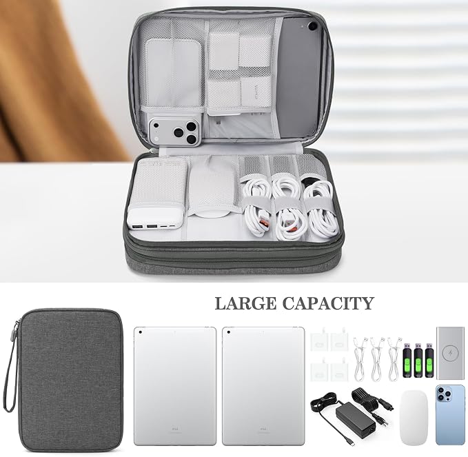 FYY Electronic Organizer, Extra Large Travel Cable Organizer Bag Pouch Portable - Image 6