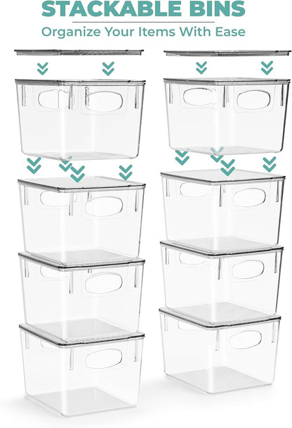 Sorbus Medium Clear Plastic Storage Bins - Image 4