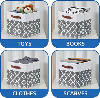 Temary 11x11x11 Cube Storage Bins Cube Organizer Bins 4 Pack Canvas Storage Bin - Image 4