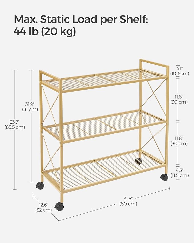 SONGMICS 3-Tier Metal Storage Rack - Image 2