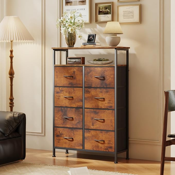 DUMOS Tall 8 Drawer Dresser for Bedroom, Storage Chest of Drawers Cabinet | - Image 2