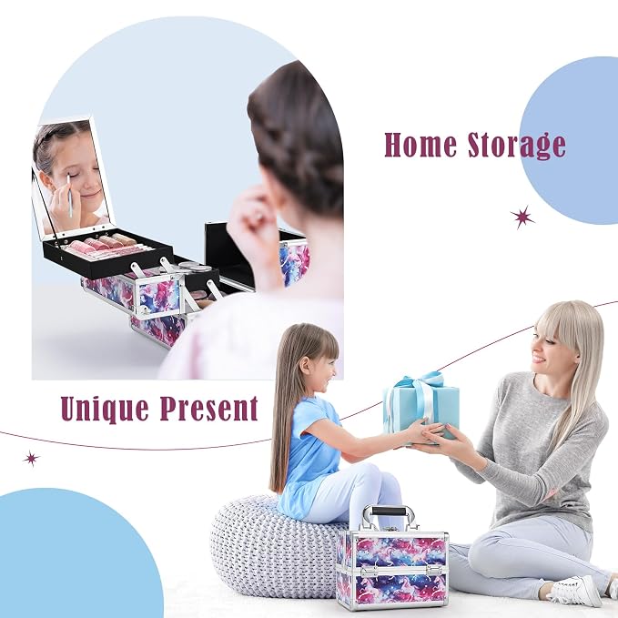 Joligrace Unicorn Makeup Case Oragnizer Portable Travel Makeup Train case 2 - Image 3