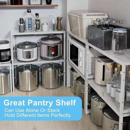 Expandable Kitchen Storage Shelves, 110LBS Heavy Duty Metal Shelving Units and - Image 6