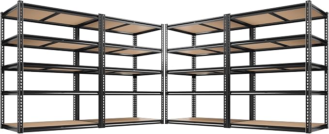 ROOMFAVE 72" H Storage Shelves 5 Tier Garage Shelving Heavy Duty, 2050LBS by RoomFave-organizeyourjoy