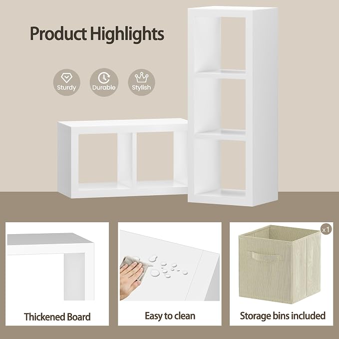 furtble 3 Cube Storage Organizer Shelf - Image 5
