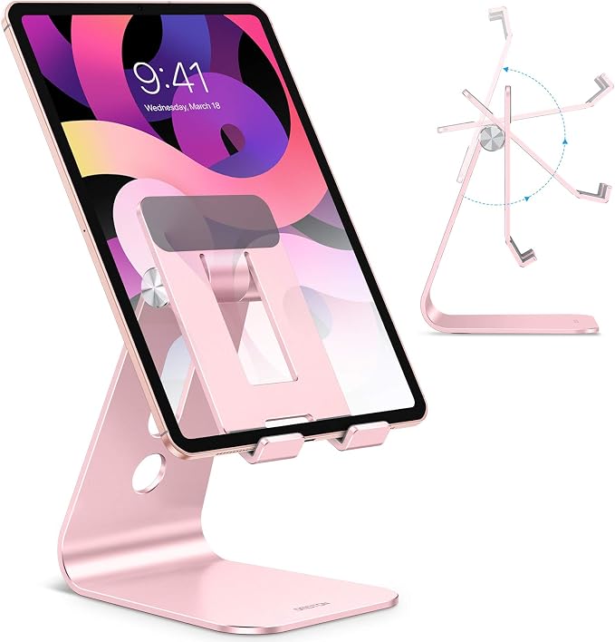 OMOTON Adjustable Tablet Stand for Desk, Upgraded Longer Arms for Greater by OMOTON