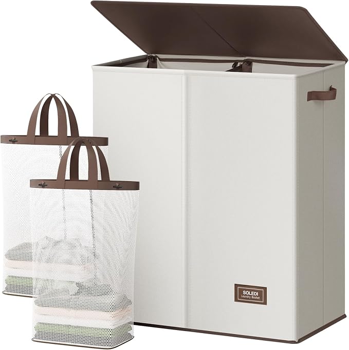 SOLEDI Luxury Double Laundry Hamper by SOLEDI