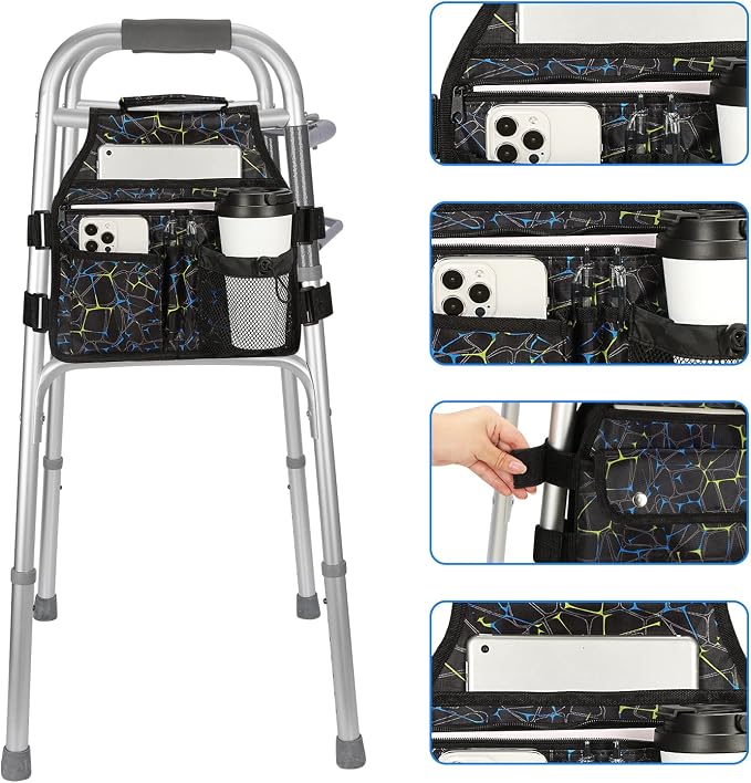 supregear Side Walker Bag, Walker Accessories Bag w/Cup Holder, Folding Walker - Image 4