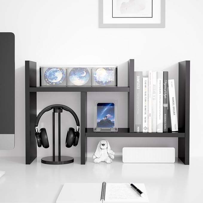 Jerry & Maggie Desktop Organizer Office Storage Rack Adjustable Wood Display - Image 7