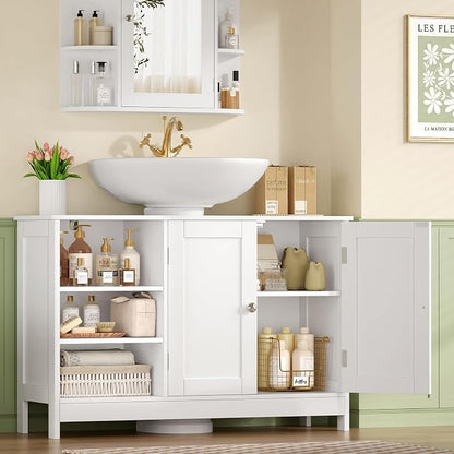 TEENFON 35.4" Pedestal Sink Storage Cabinet - Image 4