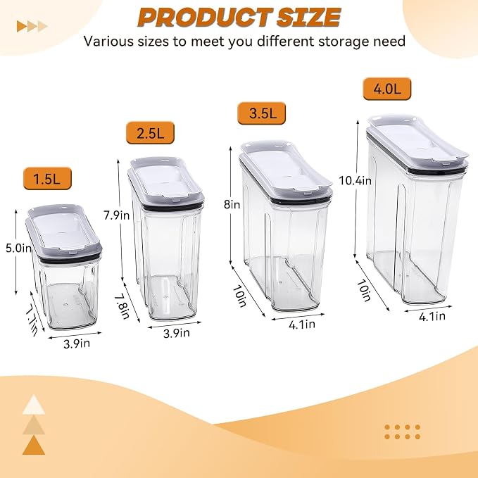 FreshKeeper Cereal Containers Storage Set, Airtight Food Storage Container - Image 7