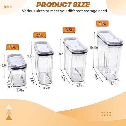 FreshKeeper Cereal Containers Storage Set, Airtight Food Storage Container - Image 7