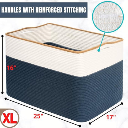MINTWOOD Design 112L Extra Large Blanket Basket Holder Living Room, Dog Toy - Image 7