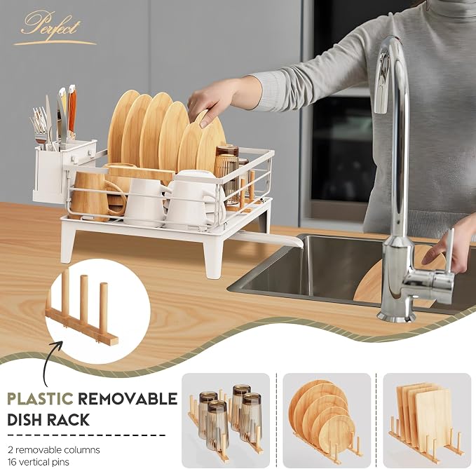 JYPS Dish Drying Rack for Kitchen Counter Decor - Image 3
