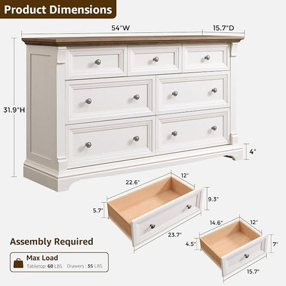 T4TREAM Farmhouse 7 Drawers Dresser - Image 2