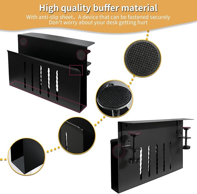 Desk Side Storage, Under Desk Storage, No Drill Steel Hanging Desk Organizer - Image 2