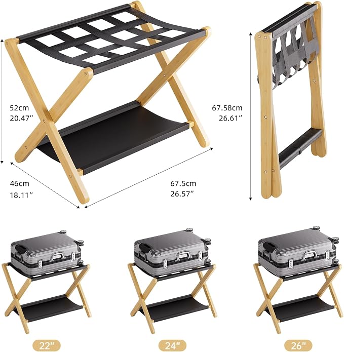 HITNET Luggage Rack 2 Pack, Folding Suitcase Stand - Image 4