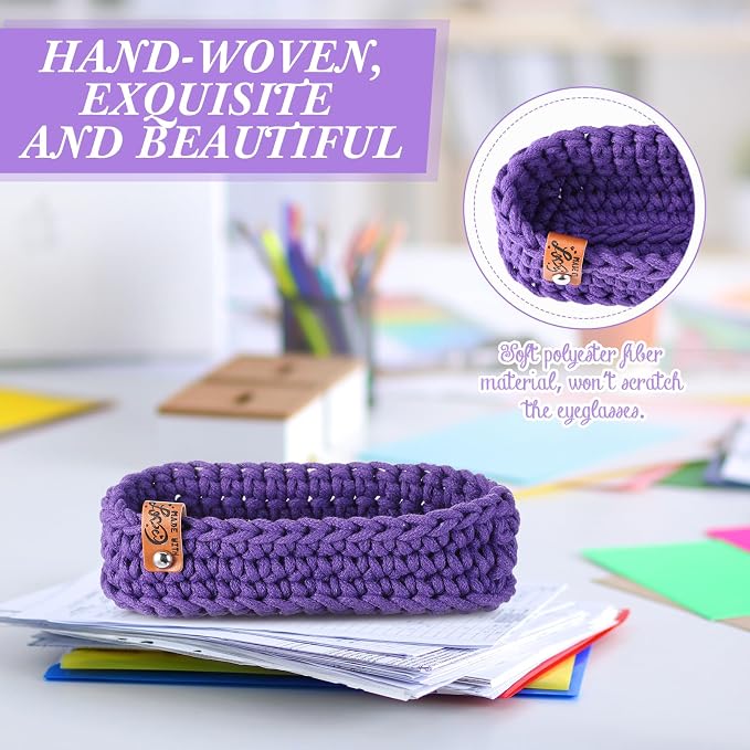 Tioncy Eyeglasses Holder for Nightstand Wool Anti Scratch Desk Bedside Knit - Image 3