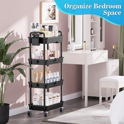 SUNALLY 4 Tier Rolling Utility Cart - Image 7