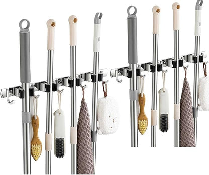 2 Pack Broom Holder Wall Mount, Stainless Steel Broom Hanger Wall Mount by Unknown
