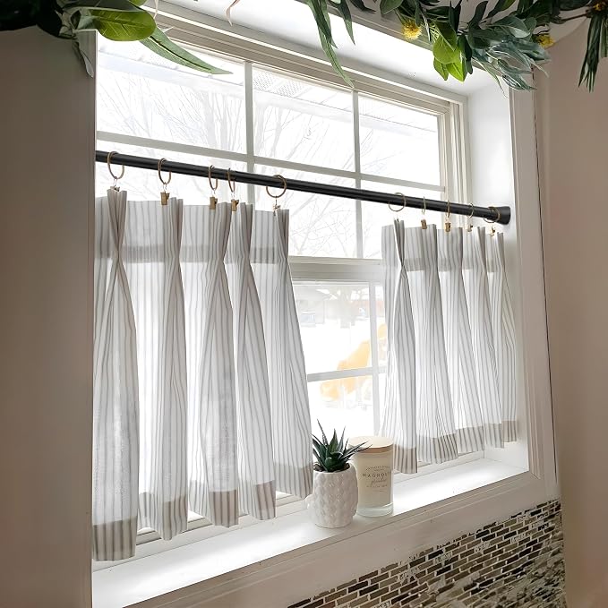 2 Pack Black Tension Curtain Rod - Image 7