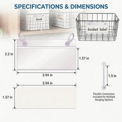 Basket Label Holders, ELEMGULY 30PCS Plastic Basket Label Clips - Image 2