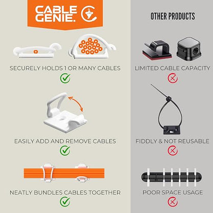 10-Pack Adjustable Elastic Adhesive Cable Clips, Wire Management Holder - Image 4