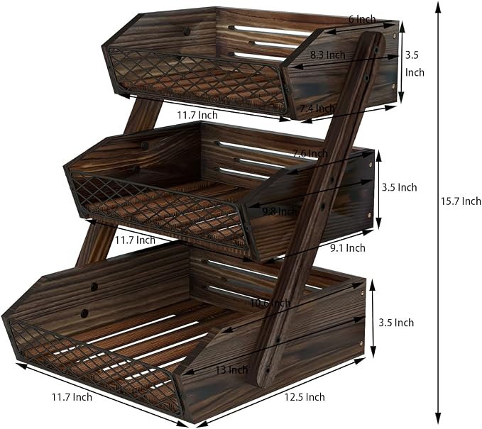 Dorhors Fruit Basket for Kitchen Counter Organizer, Fruit Bowl Stand Storage | - Image 6