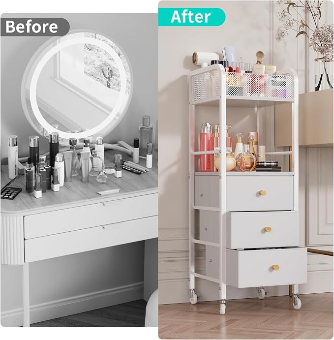 HapiRm Rolling Makeup Cart Organizer - Image 3