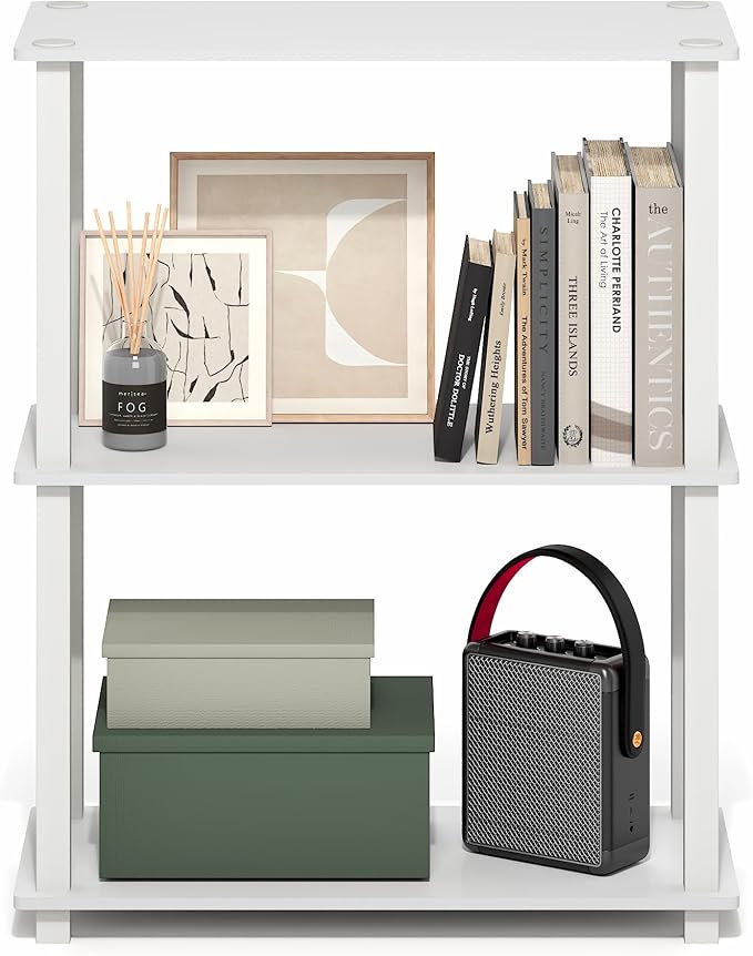 Furinno Turn-S-Tube Storage Shelves, 3-Tier Book Shelf, Corner Shelf, Toolless - Image 5