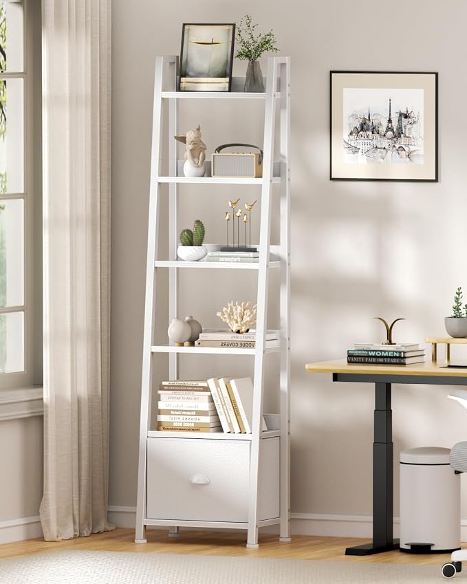 Furologee 6 Tier Ladder Shelf, Ladder Bookshelf - Image 6