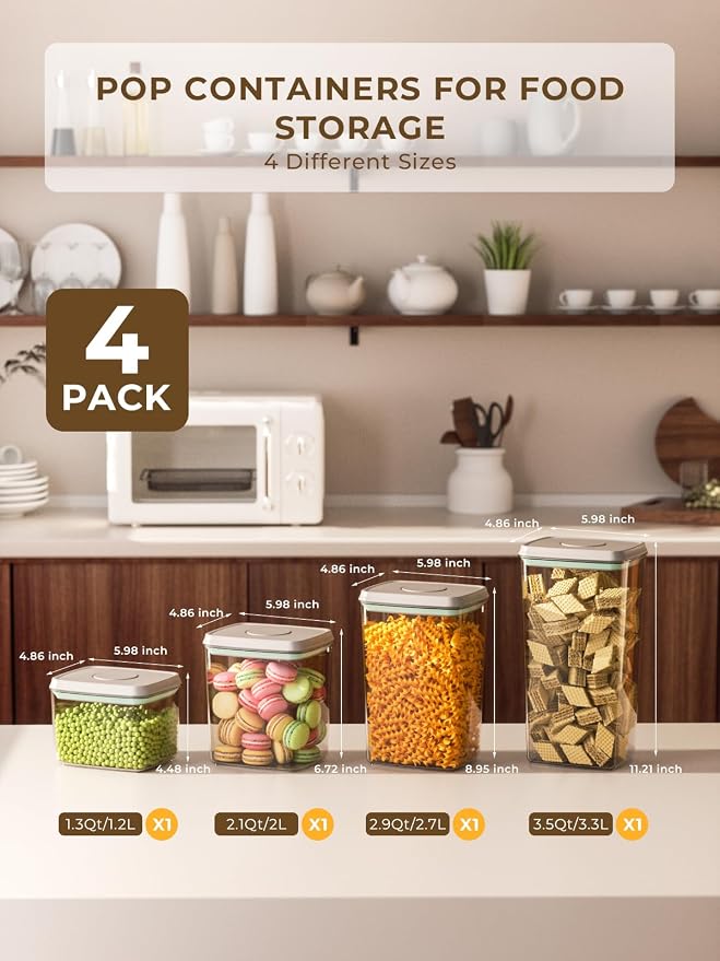 Pop Storage Set – 4 Pack Airtight Food-Grade Containers - Image 4