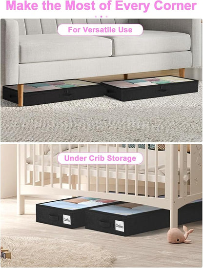 punemi Under Bed Storage Containers, Below 4 Inches Tall Low Profile Foldable - Image 7