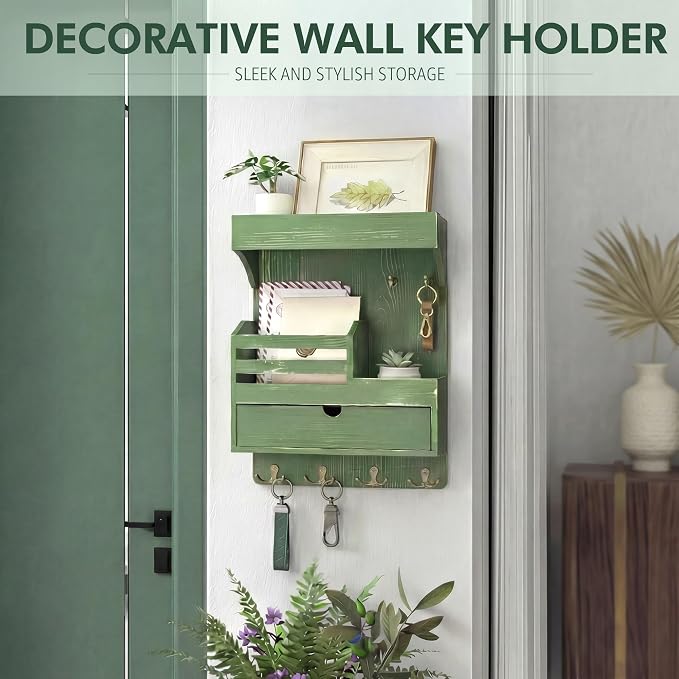 Rebee Vision Pine Wood Key Holder Wall Mount - Image 4
