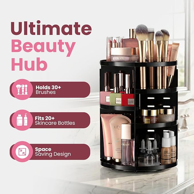 360 Rotating Makeup Organizer - Image 2