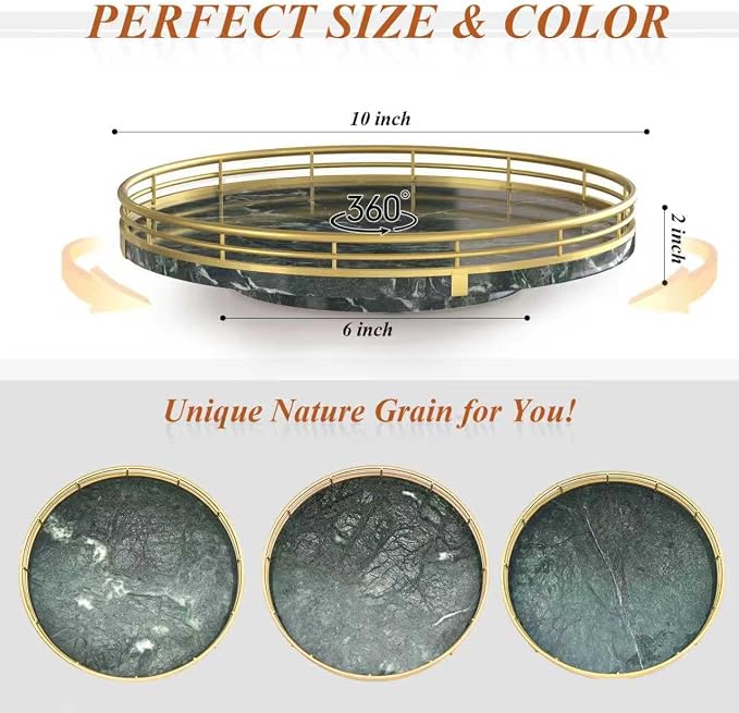 Green Marble Lazy Susan Turntable - Image 7