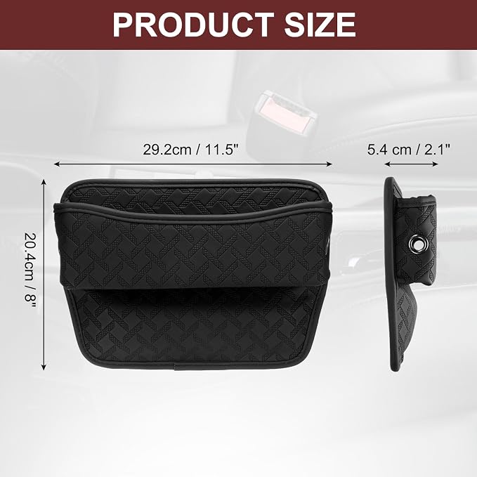 HARFINGTON Car Seat Gap Filler Organizer 11.5 x 8 x 2.1 Inch Leather Universal - Image 2