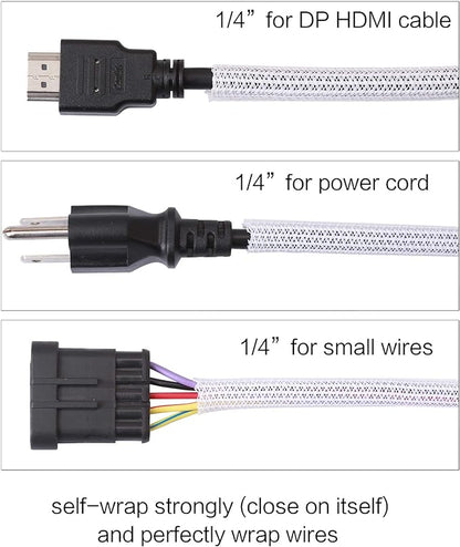 Alex Tech 10ft - 1/4 inch Cord Protector Wire Loom Tubing Cable Sleeve Split - Image 3